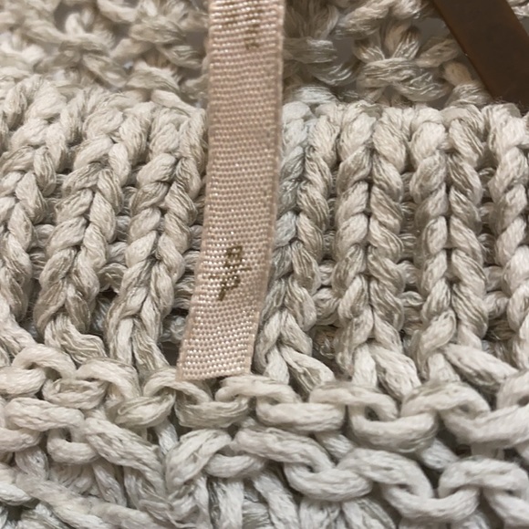 Free people crop knitted beige sweater - Picture 4 of 8